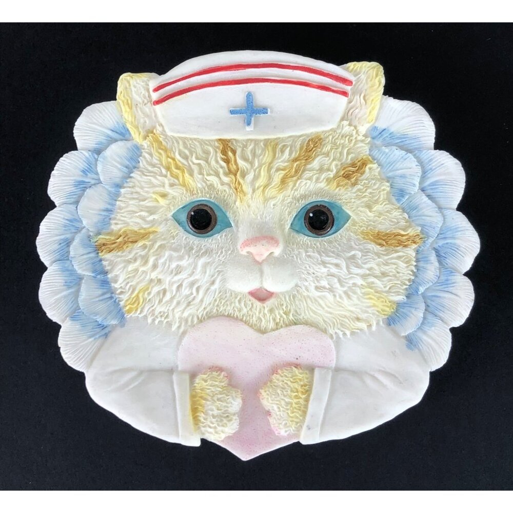 Popular Imports Cat Kitten Nurse Themed Decorative Plate Dish Vintage 1997